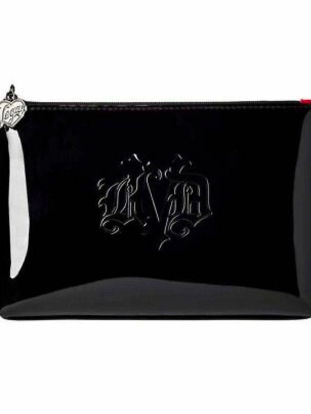 KVD Patent Black Embossed Monogram Cosmetic Pouch